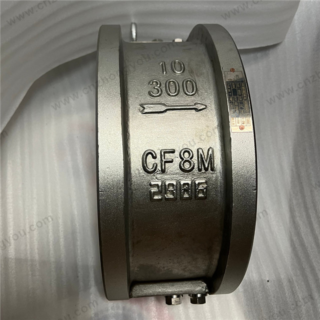 Stainless Steel Wafer Check Valve, 10'' Class 300#, ASTM A351 CF8M Body, ASTM A182 F316 Trim