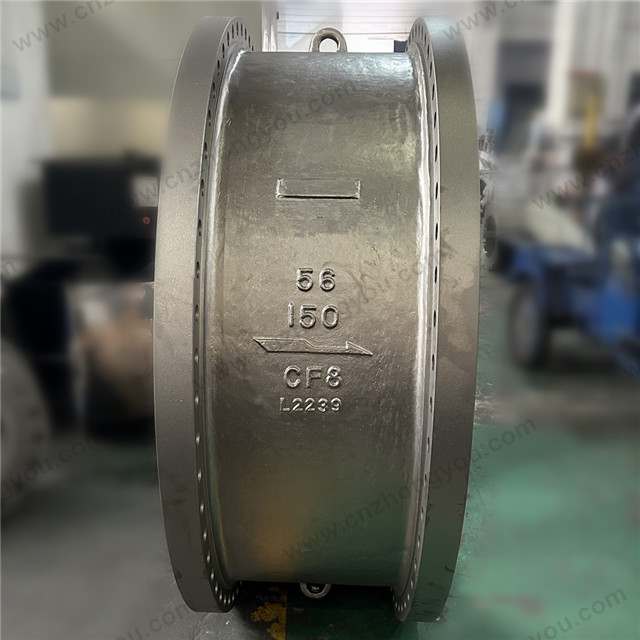 Dual Plate DN1400 Wafer Check Valve, 56'' 150LB, ASTM A351 CF8 Body, ASTM A351 CF8 Seat
