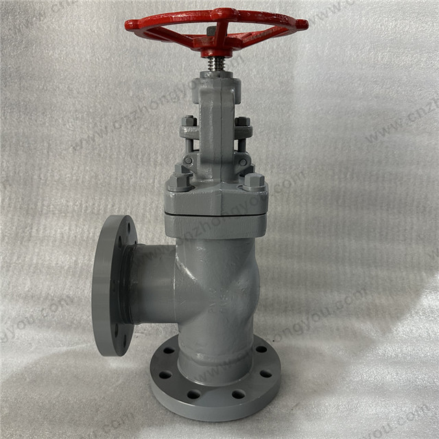 Forged Steel 90 Degree Angle Globe Valve, DN80 PN40, A105N Body, F6a Trim, RF Ends