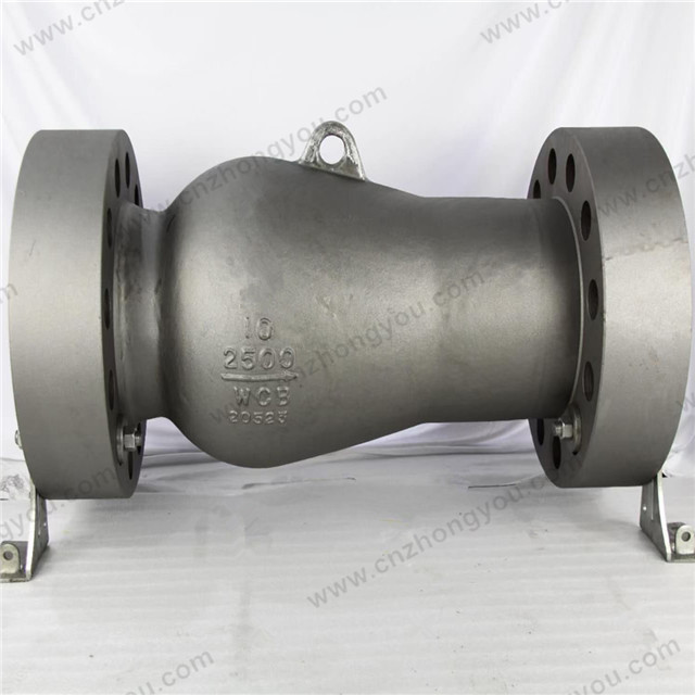 High Pressure Long Pattern Axial Flow Check Valve, 10'' 2500LB, ASTM A216 WCB Body, ASTM A182 F6a Trim, RTJ Ends