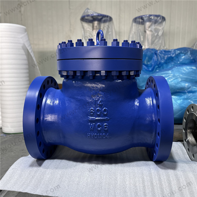 High Temperature Alloy Steel Swing Check Valve, 14'' 600LB, ASTM A217 WC6 Body, Double Stellited Trim, RF Ends